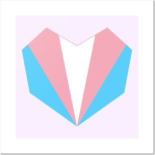 Trans Flag Geometric Heart Posters and Art